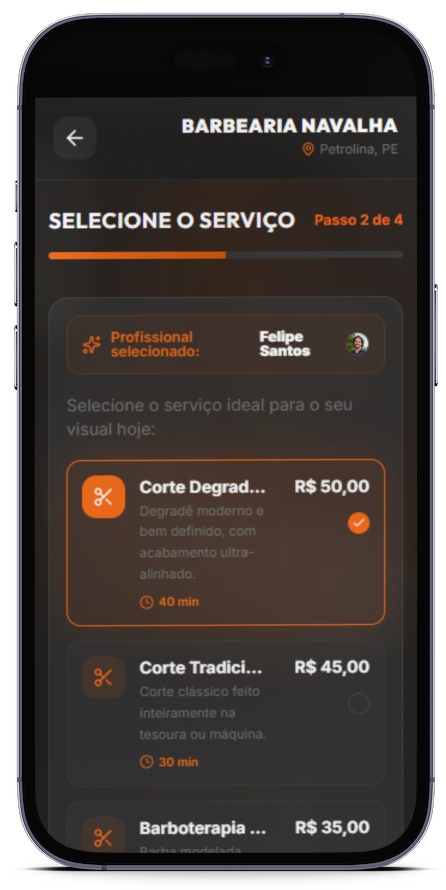 Selecione o Serviço